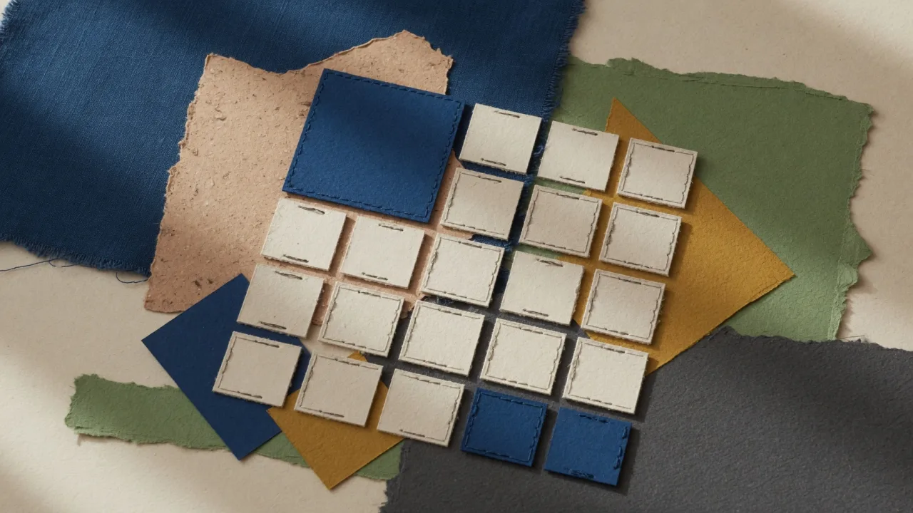 A grid of paper patches
