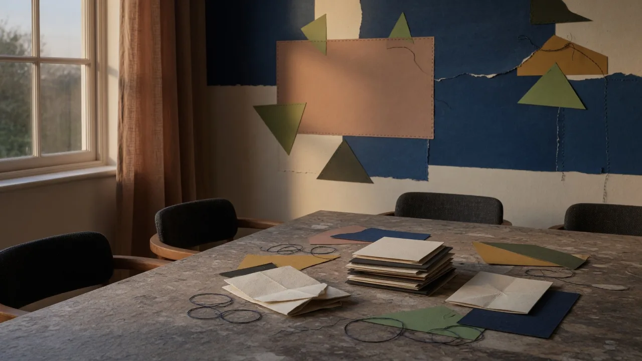 Paper patches on a work table