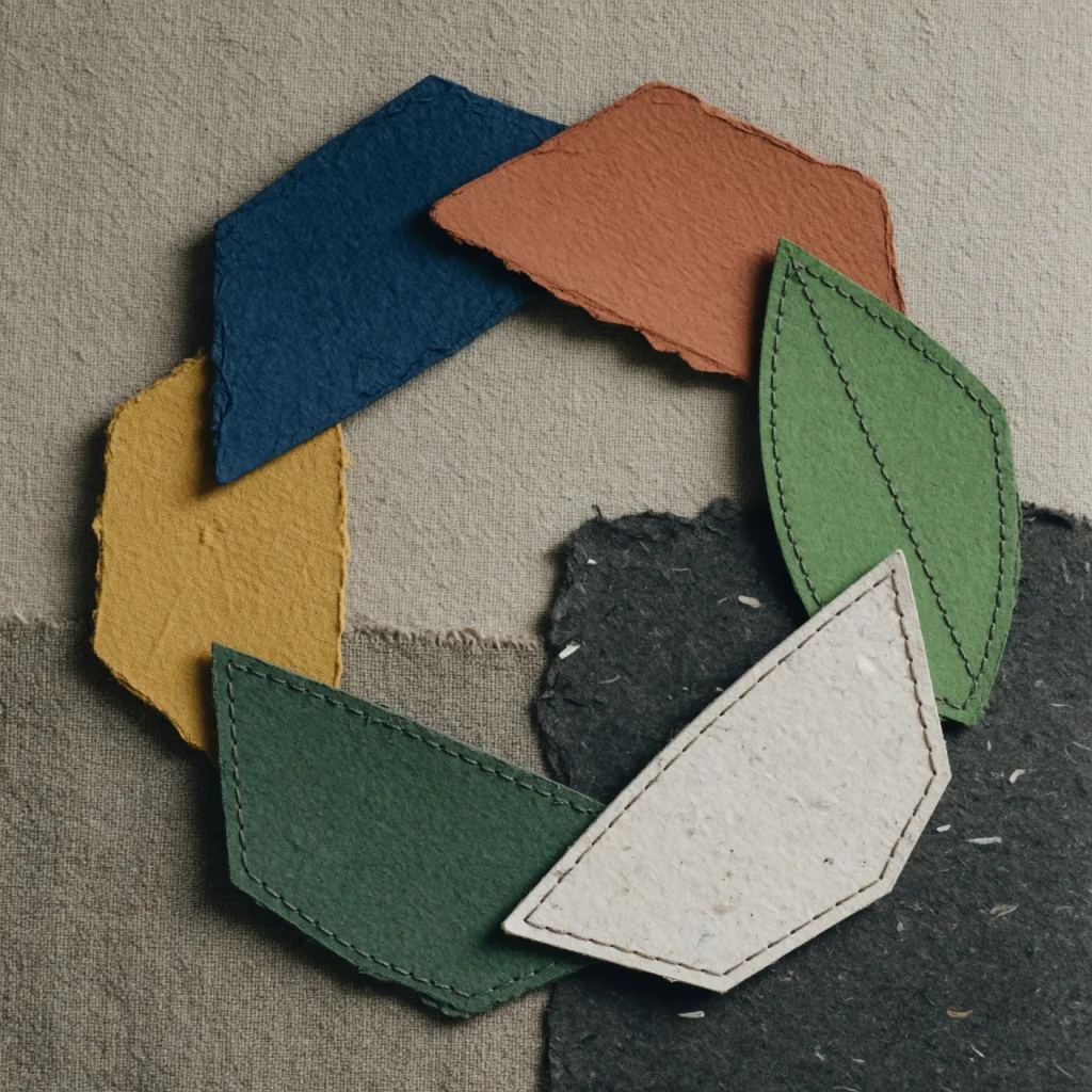 Circular paper pieces around an open center